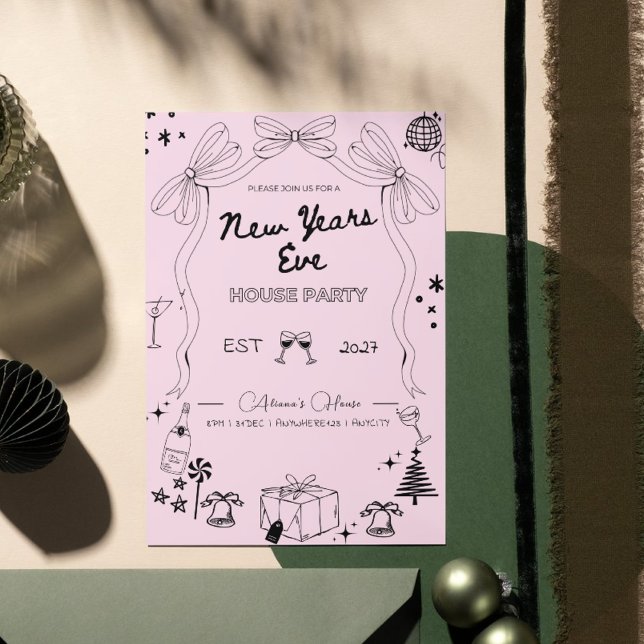 Handrawn Whimsical New Years Eve Party Invitation (Creator Uploaded)