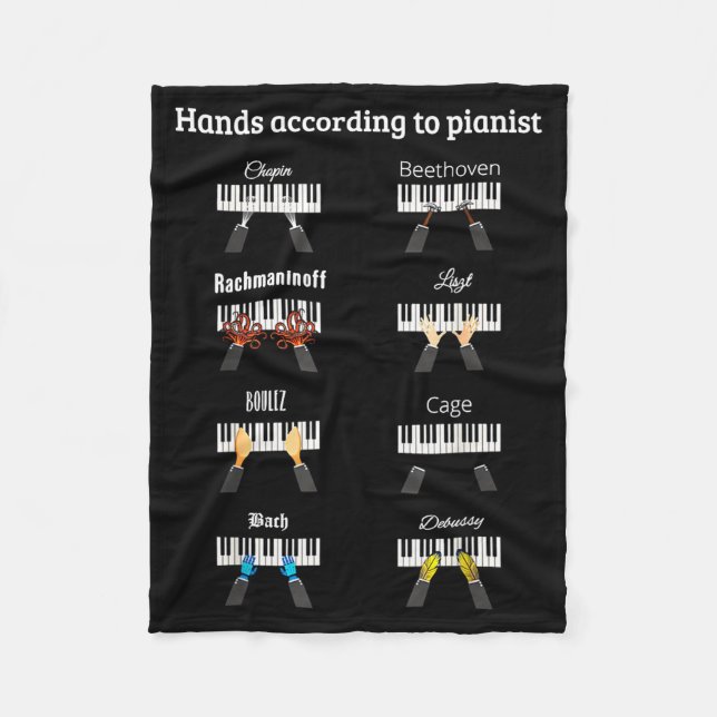 Hands According To Anists Ano Clical Music Instrum Fleece Blanket (Front)