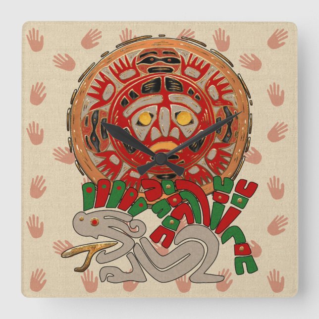 Hands Across The Sun Square Wall Clock (Front)