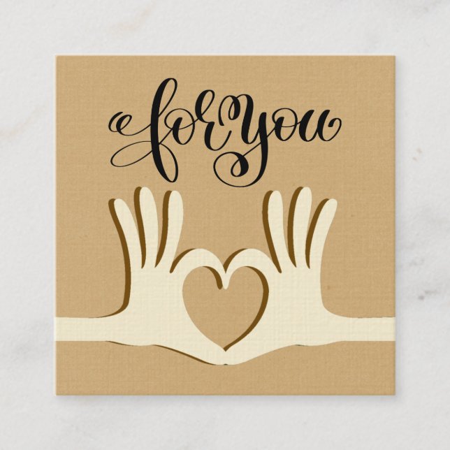 Hands and Heart Gift Enclosure  Business Card (Front)