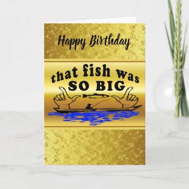 Hands apart showing a fish and a boat with water card (Front)