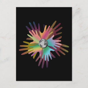Hands Around the World Postcard