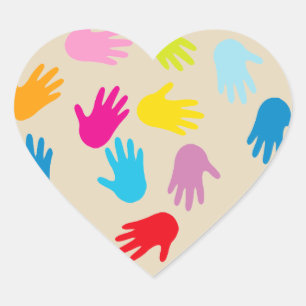 Hands around the world stickers