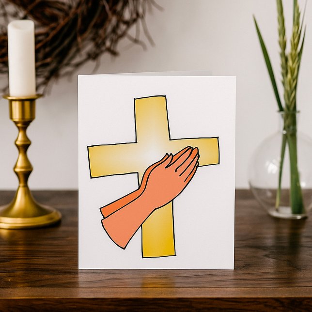 Hands At Cross Greeting Cards (Creator Uploaded)