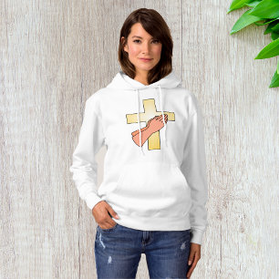 Hands At Cross Womens Hoodie