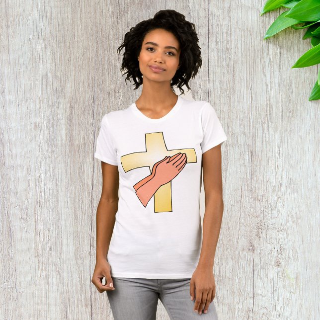 Hands At Cross Womens T-Shirt (Creator Uploaded)