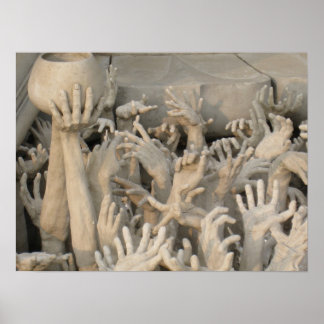 Hands at Wat Rong Khun Poster