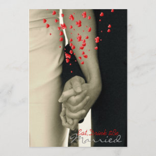 hands Balack and white wedding Rehearsal Dinner Invitation