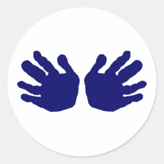 Hands Blue Dk The MUSEUM Zazzle Gifts Classic Round Sticker