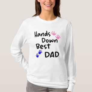 Hands Down Best Dad Kids Craft Hand Print Father's T-Shirt