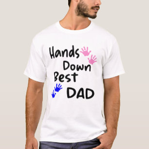 Hands Down Best Dad Kids Craft Hand Print Father's T-Shirt