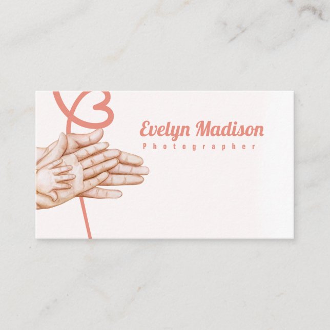 hands family newborn g7678 business card (Front)