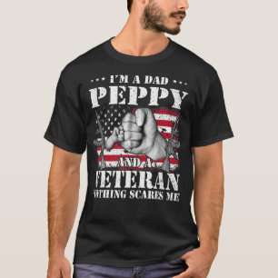 Hands Flag I m A Dad Peppy And A Veteran Nothing S T-Shirt