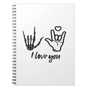 Hands Forming - Skeleton Heart Hands Notebook