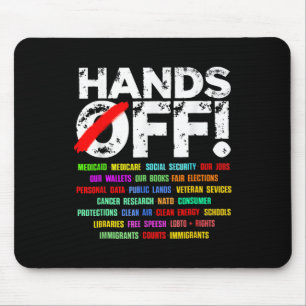 Hands Funny Off Protest Social Security  Mouse Mat