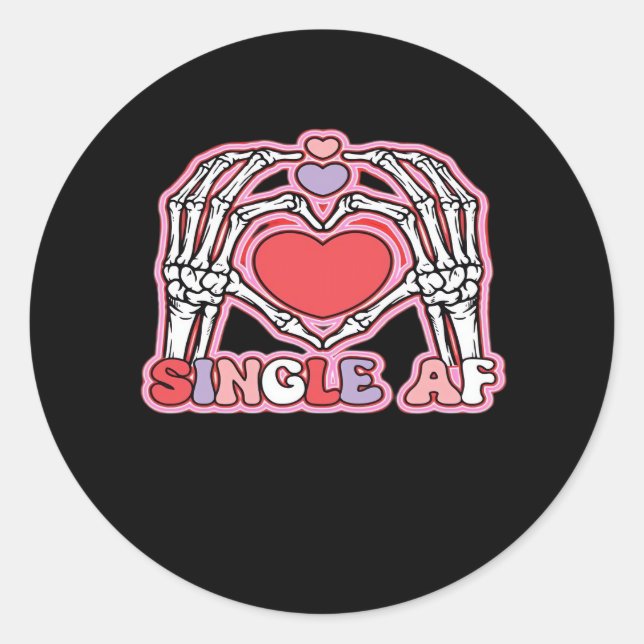 Hands Halloween Classic – Spooky Skeleton Design Classic Round Sticker (Front)