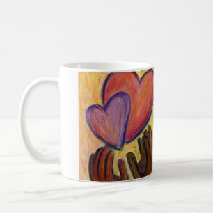Hands & Heart Diversity Love Art Custom Coffee Cup