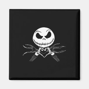 Hands Heart Sign Funny Skull Halloween Costume Magnet