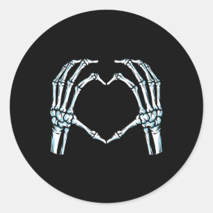 Hands Heart Sign Retro Halloween Costume Women Gir Classic Round Sticker