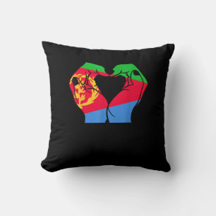 Hands Heart With Eritrean Flag Cushion