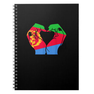 Hands Heart With Eritrean Flag Notebook
