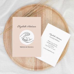 Hands holding a baby illustration, light brown Business Card