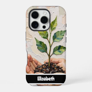 Hands Holding a Seedling Plant in Hands iPhone 16 Pro Case