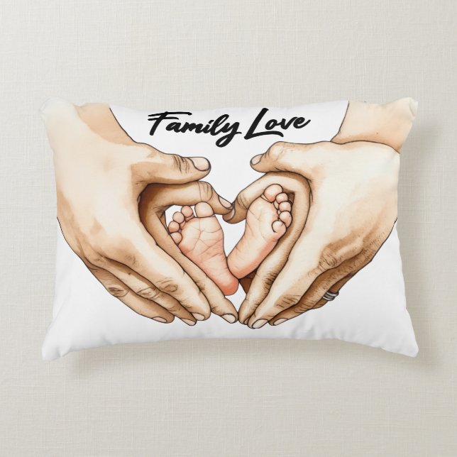 Hands Holding Baby Feet Decorative Cushion (Front)