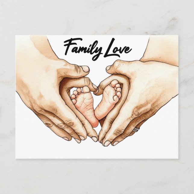 Hands Holding Baby Feet Postcard (Front)