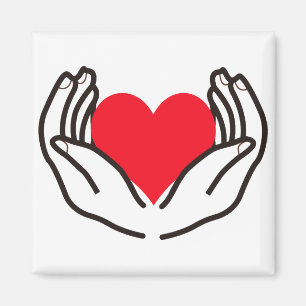 Hands Holding Heart Magnet