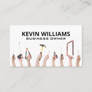 Hands Holding Tools   Handyman Business Card