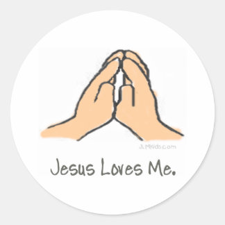 Hands in Prayer Classic Round Sticker