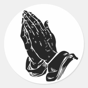 Hands In Prayer Classic Round Sticker