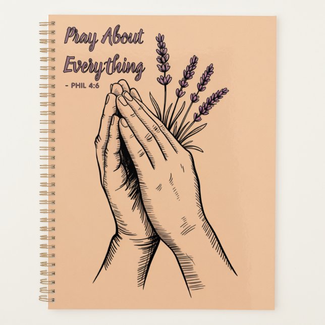 Hands in Prayer Devotional design- Lavender Planner (Front)
