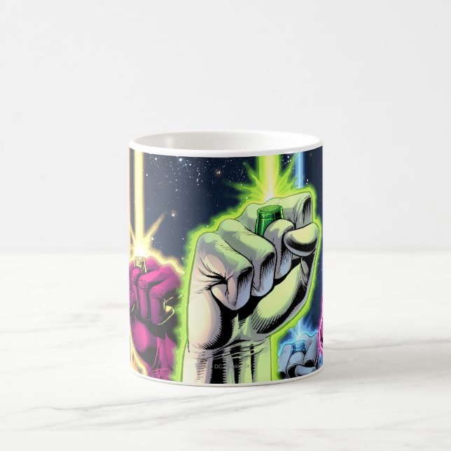 Hands in the air with rings -Colour Coffee Mug (Center)
