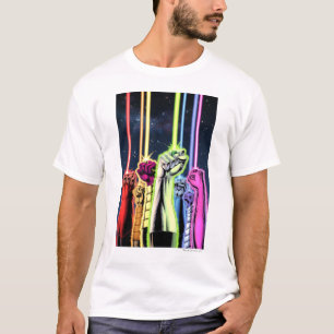 Hands in the air with rings -Colour T-Shirt