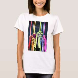 Hands in the air with rings -Colour T-Shirt