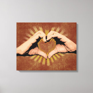 Hands in the Shape of a Heart, Love Design Canvas Print
