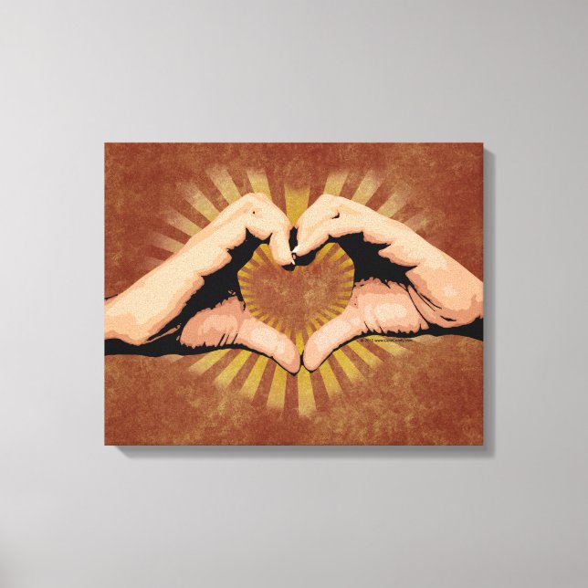 Hands in the Shape of a Heart, Love Design Canvas Print (Front)