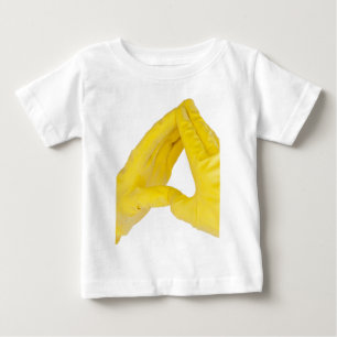 Hands in yellow latex gloves baby T-Shirt