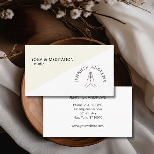 Hands  Light Green White Business Card