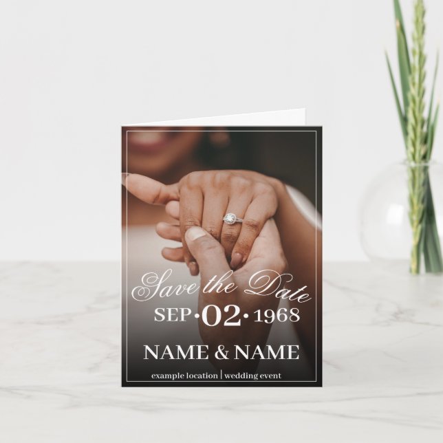 Hands of a Coloured Wedding Couple with Ring Announcement (Front)