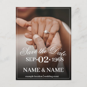 Hands of a Coloured Wedding Couple with Ring Holiday Postcard
