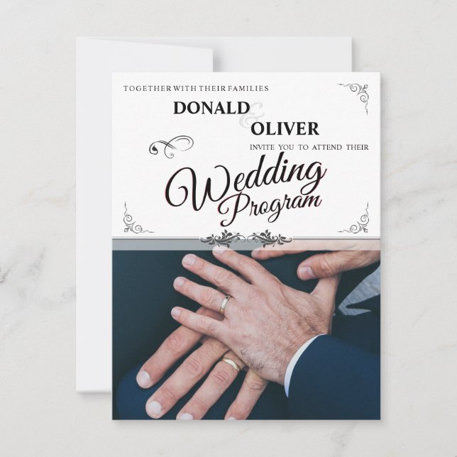 Hands of a Gay Wedding Couple with Rings (Front)