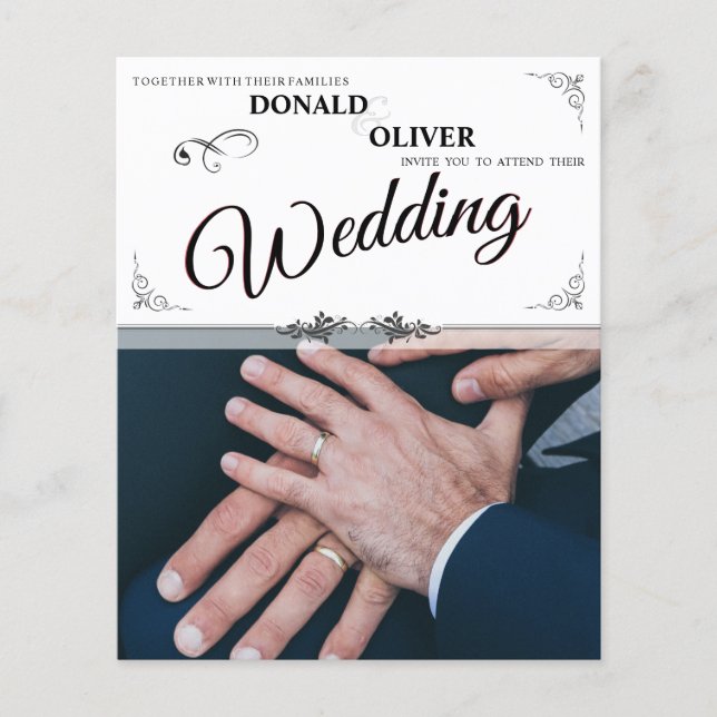 Hands of a Gay Wedding Couple with Rings (Front)