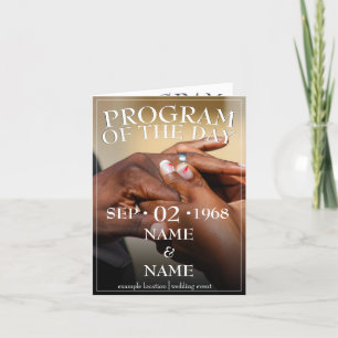 Hands of a wedding couple with a ring announcement