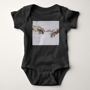 Hands of God and Adam by Michelangelo Baby Bodysuit