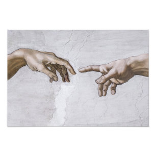 Hands of God and Adam by Michelangelo Photo Print