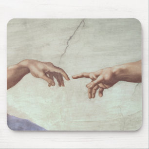 Hands of God and Adam Mouse Mat