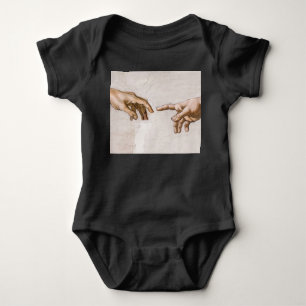 Hands of God the Father and Adam by Michelangelo Baby Bodysuit